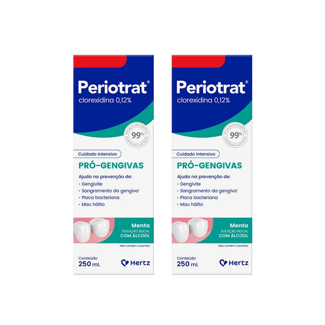 Kit 2 Periotrat Solução Bucal Sabor Menta - 250Ml - Kley Hertz