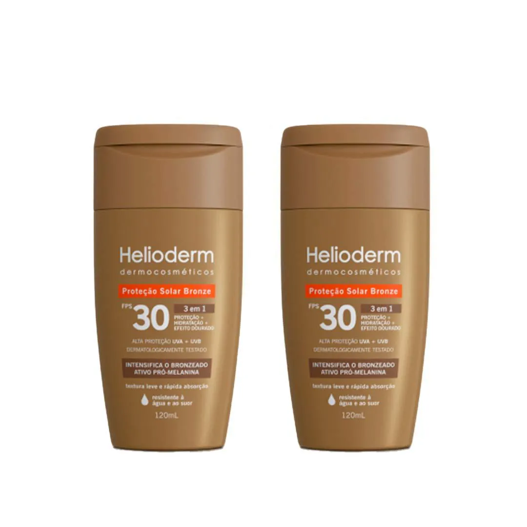 Kit 2 Protetor Helioderm Bronze Fps 30 - 120Ml - Kley Hertz
