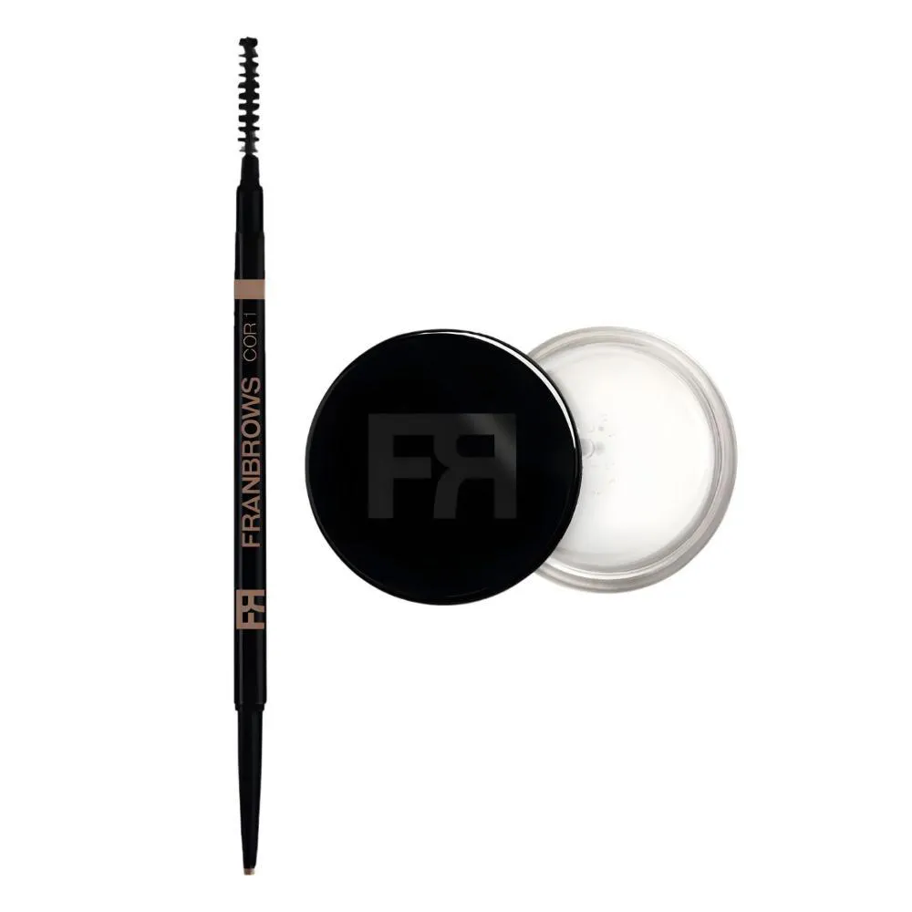 Kit Franciny Ehlke Fran Brows Cor 1: Lapiseira e Cera para Sobrancelhas