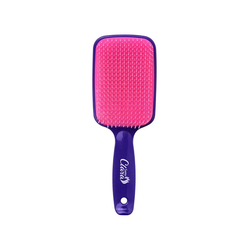 Escova de Cabelo Flex Color com Cerdas Flexíveis Roxa e Pink