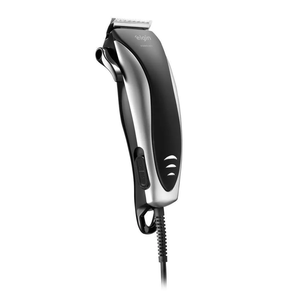 Máquina de Cortar Cabelo Studio Men - 2 em 1 Cabelo e Barba Lâminas em Aço Inox Acessórios 220V