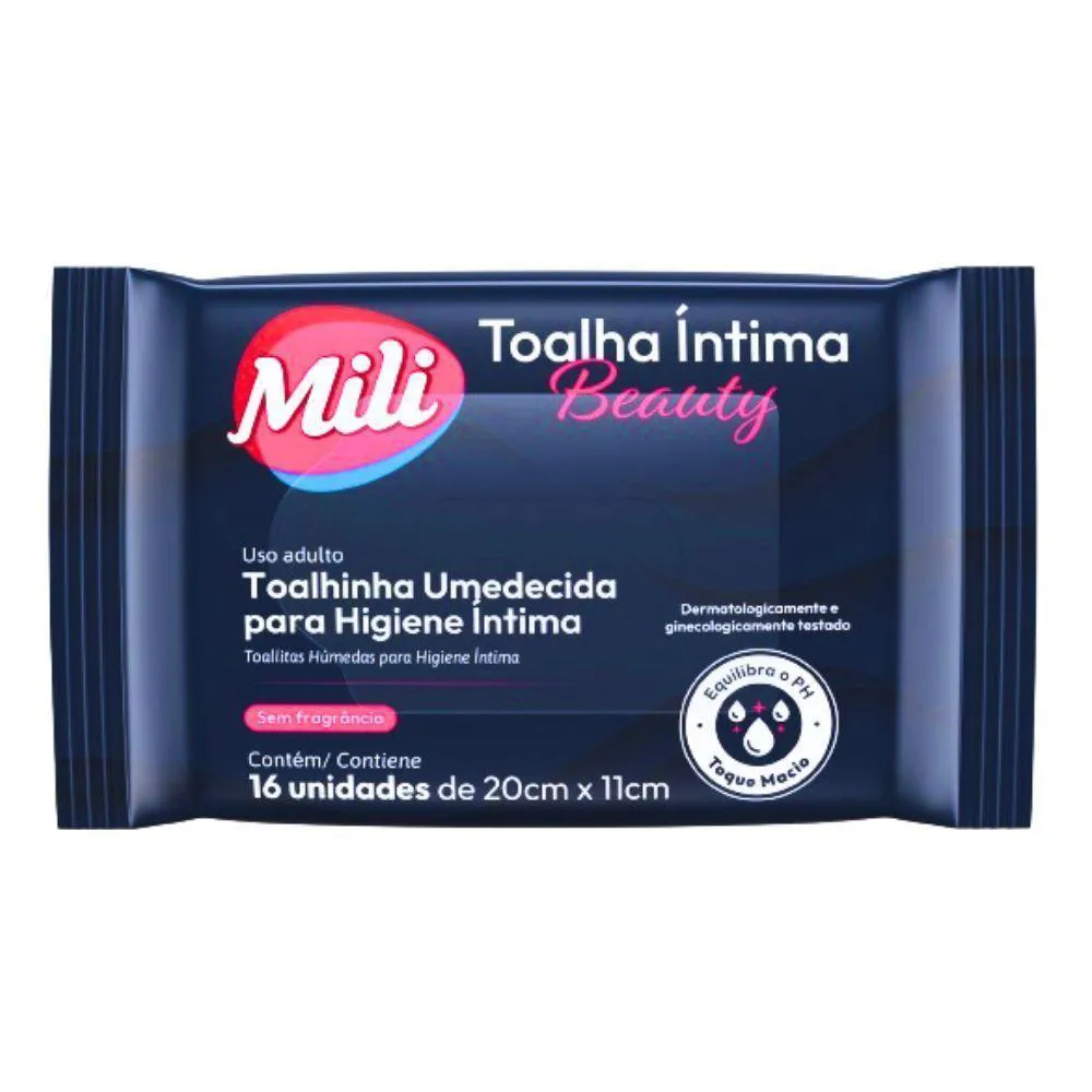 Toalha Íntima Beauty Toalhinha Umedecida para Higiene Íntima 8 Pacotes com 16 Unidades