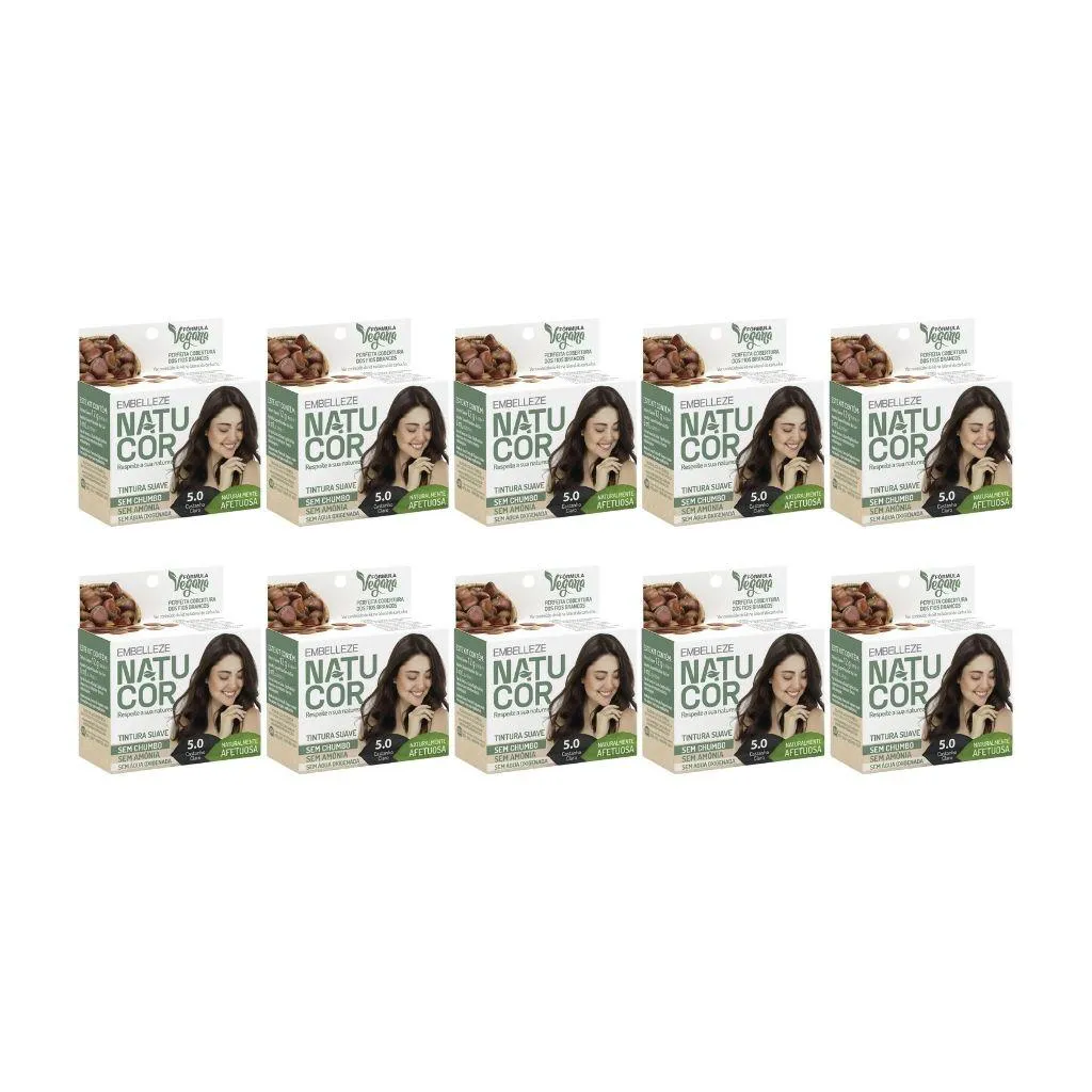 Coloraçao Natucor 5.0 Castanho Claro - Kit C/10Un