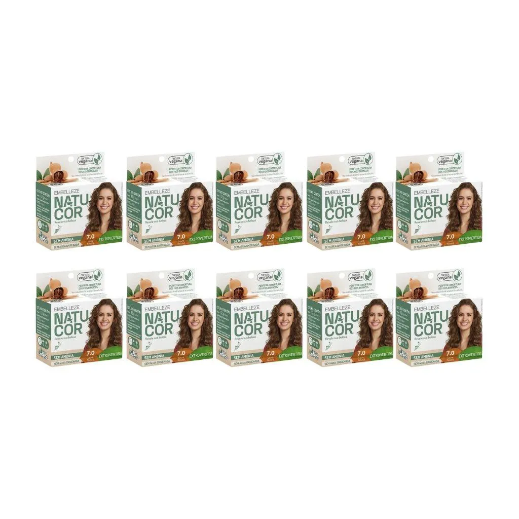 Coloraçao Natucor 7.0 Louro Natural - Kit C/10Un