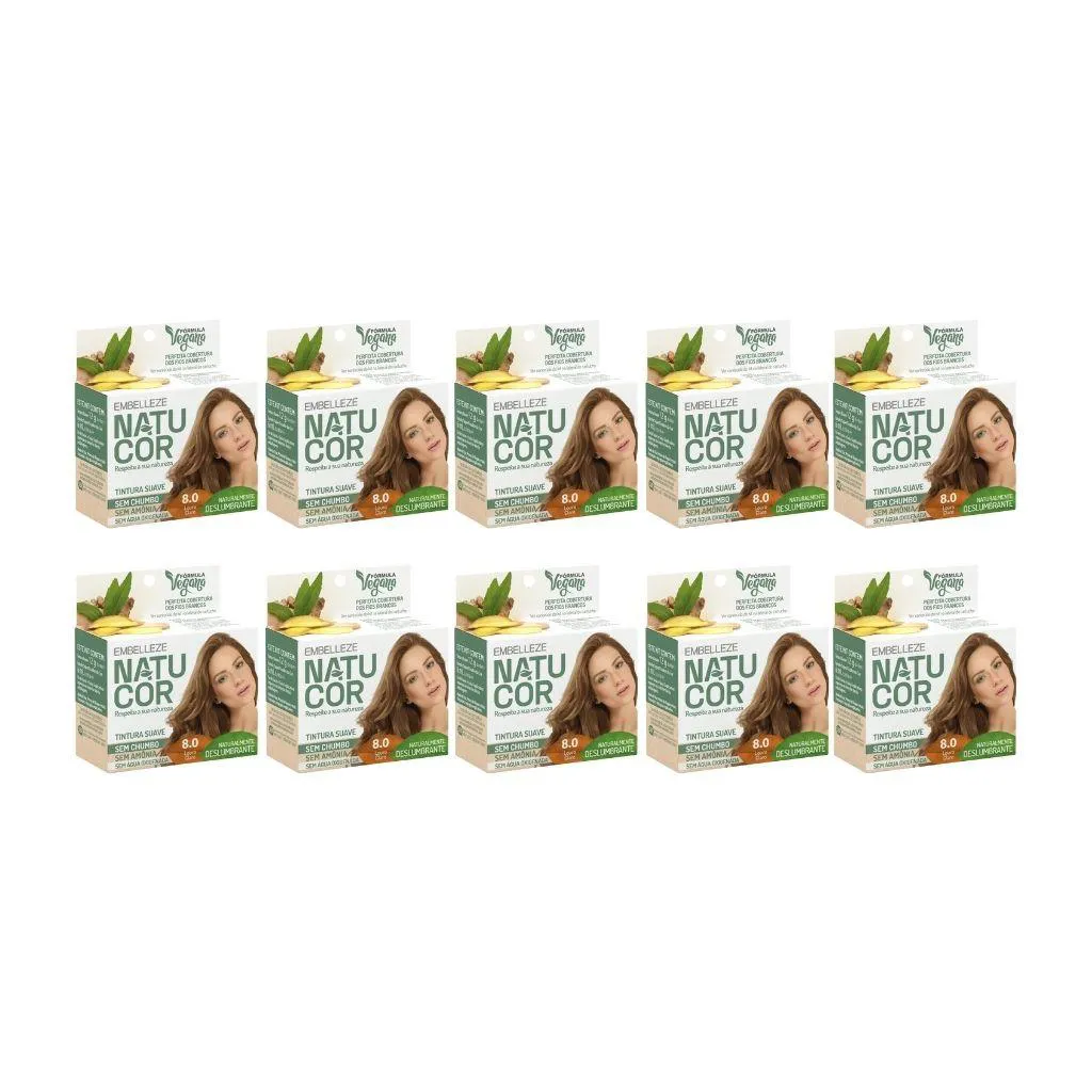 Coloraçao Natucor 8.0 Louro Claro - Kit C/10Un