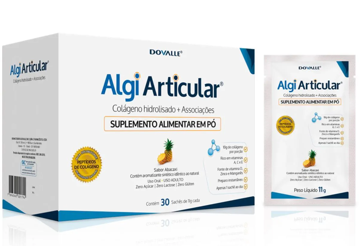 Suplemento Algi Articular Sabor Abacaxi 30 Sachês - Dovalle