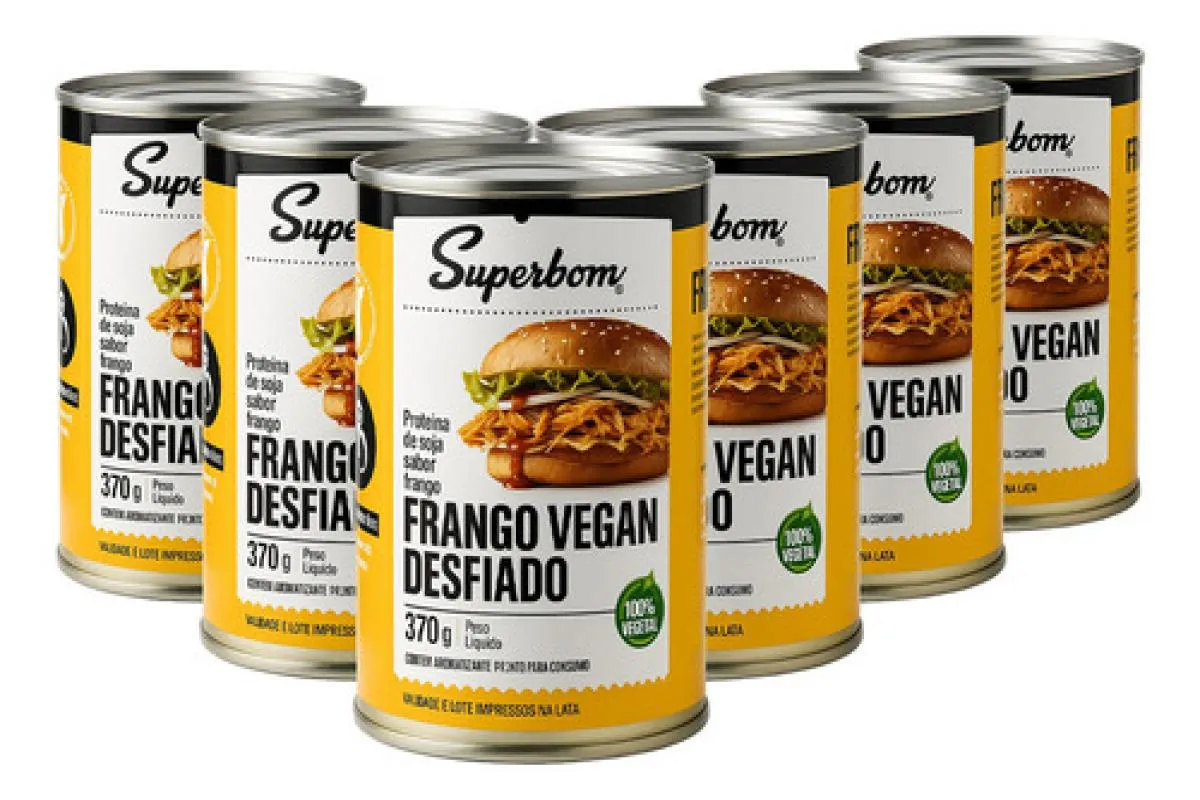 Kit 6 Frango Vegan Desfiado 370G - Superbom