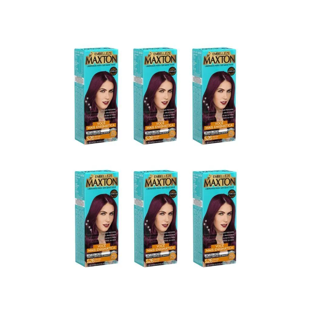 Coloraçao Maxton 5.26 Marsala Escuro - Kit C/ 6Un