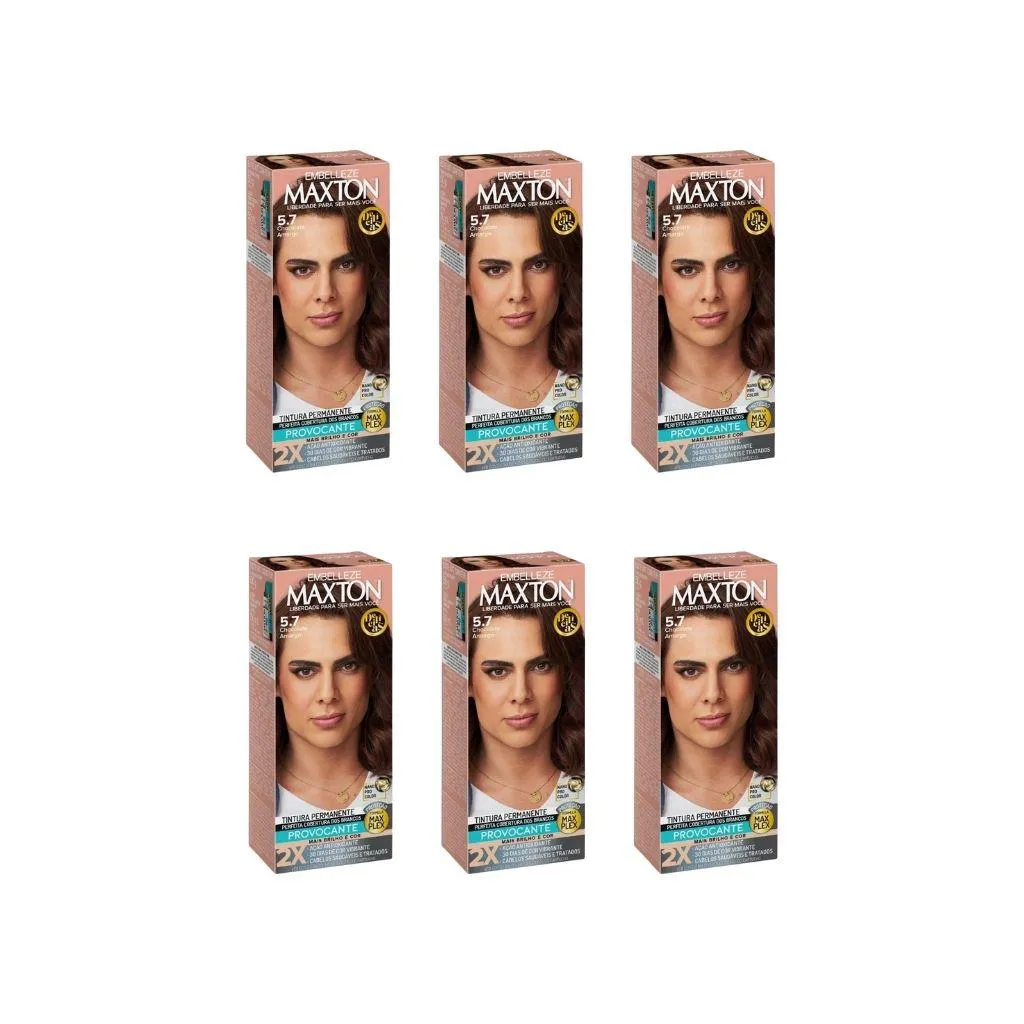 Coloraçao Maxton 5.7 Chocolate Amargo - Kit C/ 6Un