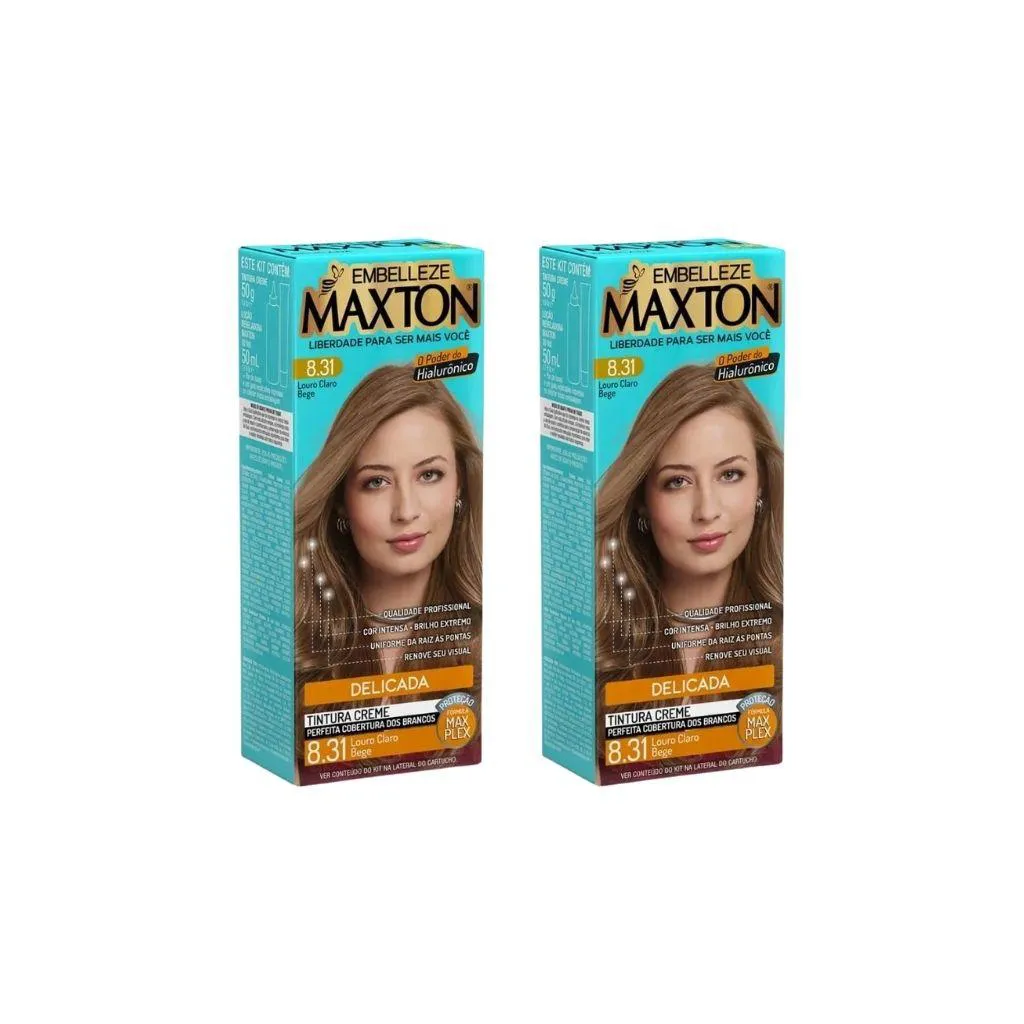 Coloraçao Maxton 8.31 Louro Claro Bege - Kit C/ 2Un