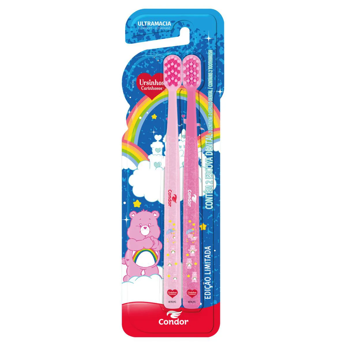 Escova Dental Ultramacia Ursinhos Carinhosos Condor Cabeça Rosa