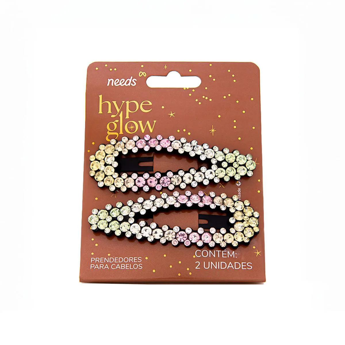Prendedor Needs Hype Glow com Strass 2 Unidades