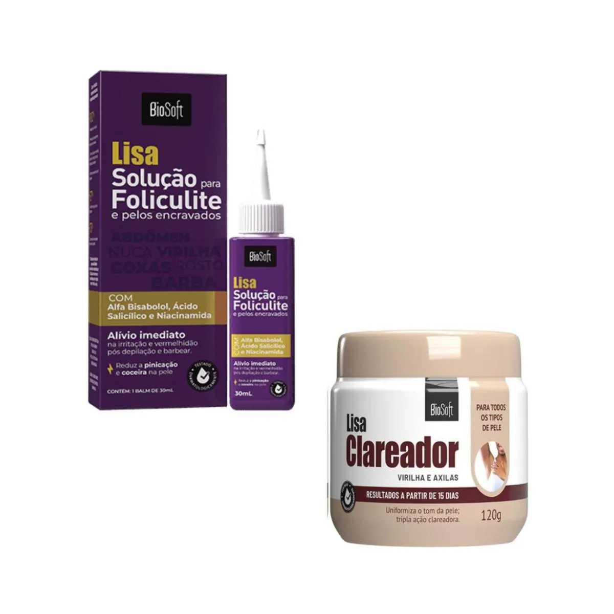 Foliculite e Pelo Encravado + Clareador Gluteo Virilha Coxa