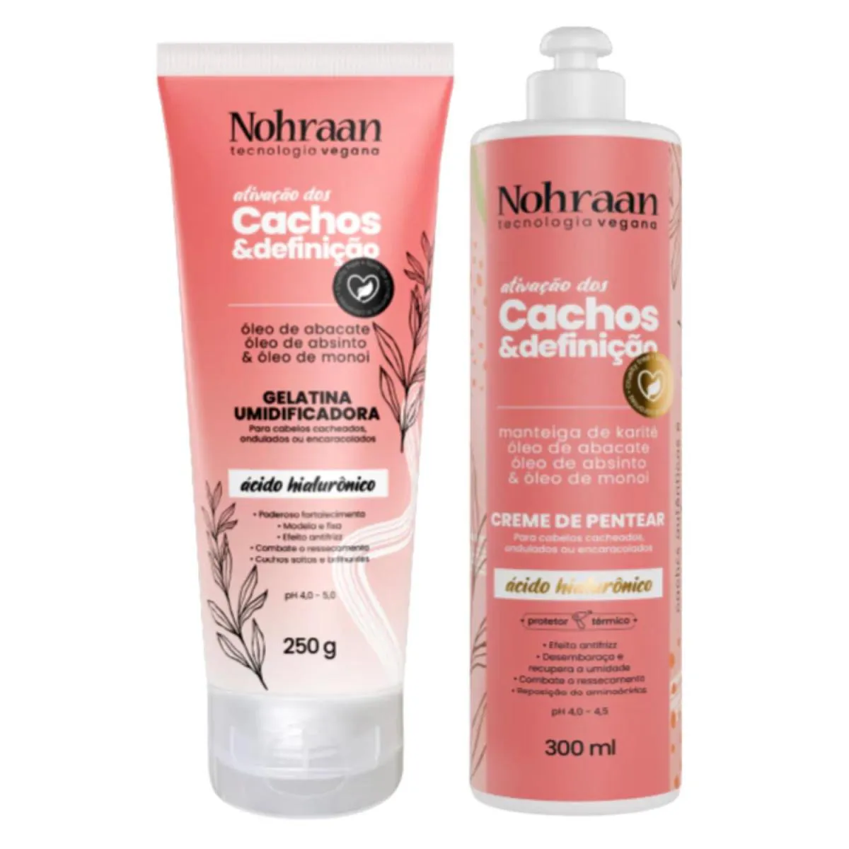 Kit Gelatina e Creme Cachos Abacate & Absinto 250G Nohraan