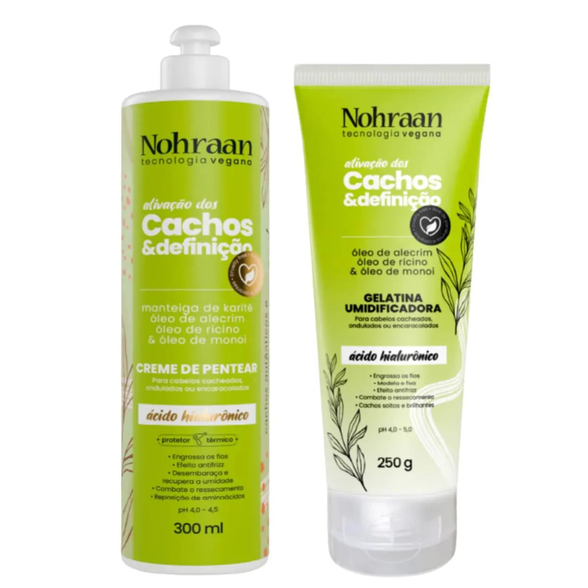 Kit Gelatina e Creme Cachos Alecrim & Rícino 250G Nohraan