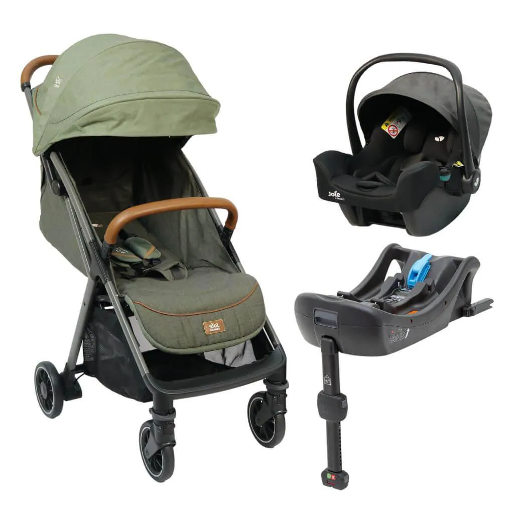 Carrinho de Bebê Combo Parcel Verde Pine com Bebê Conforto e Base I-Snug - Joie