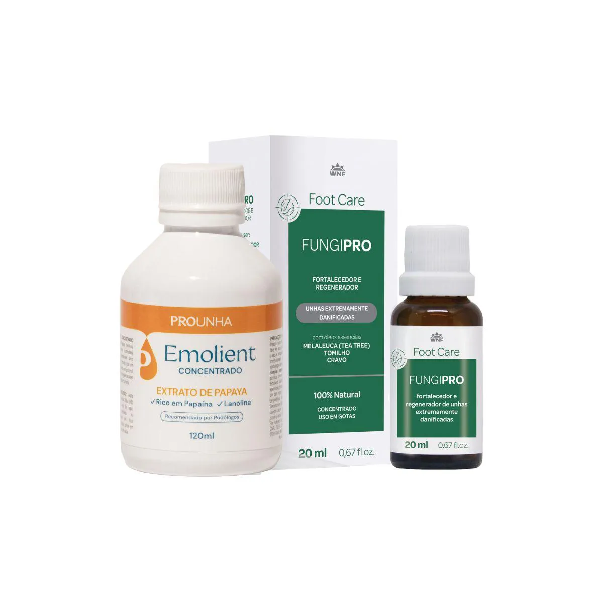 Kit. 02 Itens: Emoliente Concentrado 120Ml/ Fungipro 20Ml Pro Unha