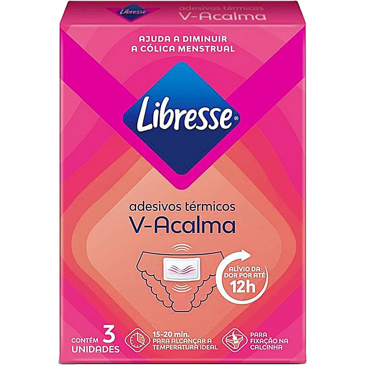 Adesivo Térmico para Cólica Libresse V-Acalma 3 Unidades