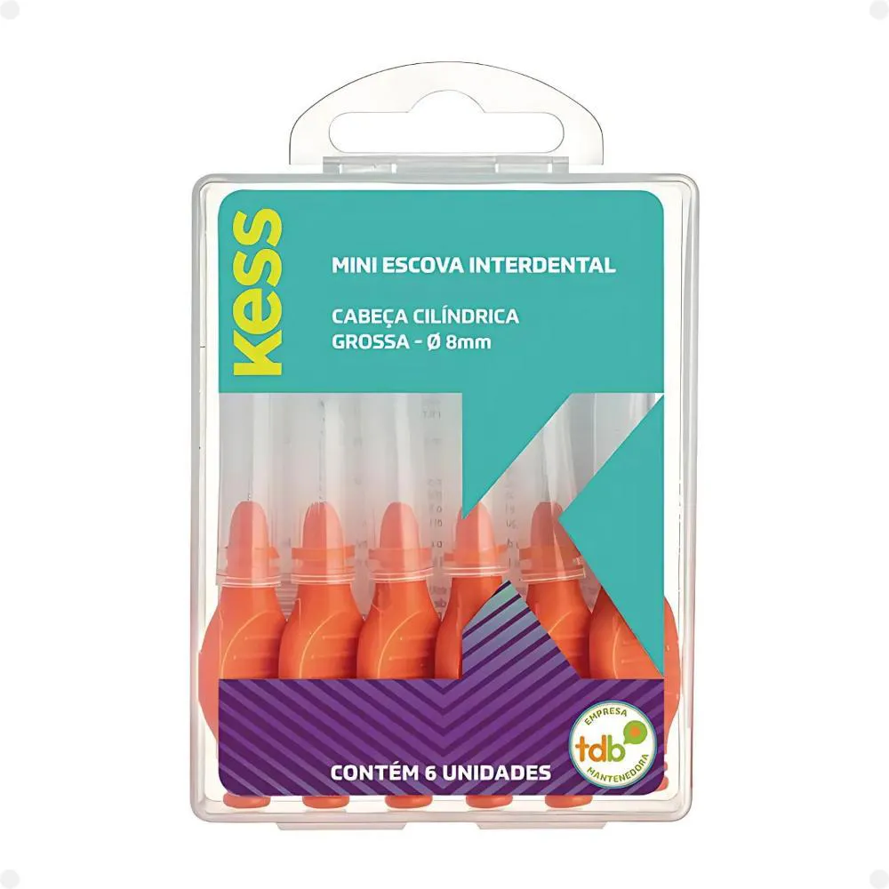 Mini Escova Interdental Kess Cabeça Cilíndrica Grosa - Ø 8Mm com 6Un Cód. 2007