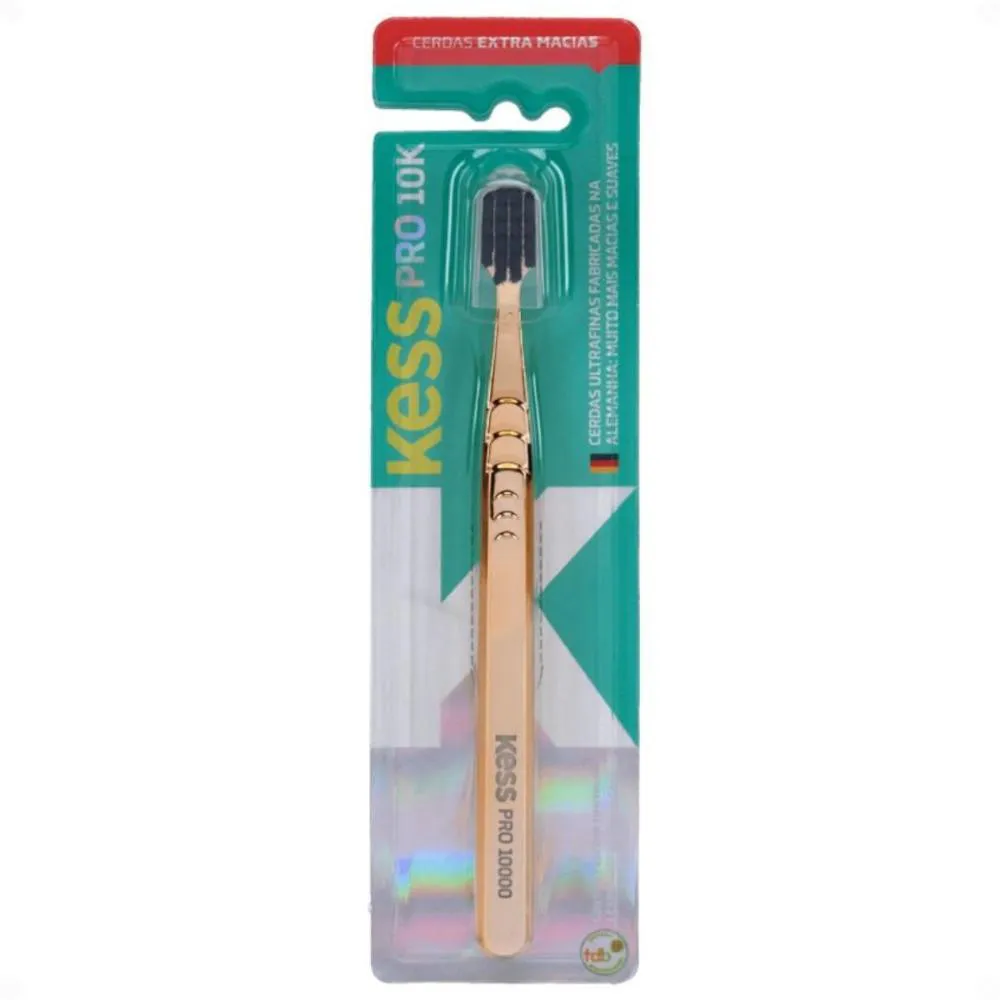 Escova Dental Kess Belliz Pro 10K Metallic Gold Extra Macia Cód. 2536