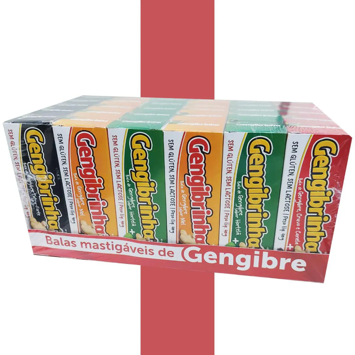 Balas Gengibre Mastigáveis Sortidas 30Un. de 40G Gengibrinha