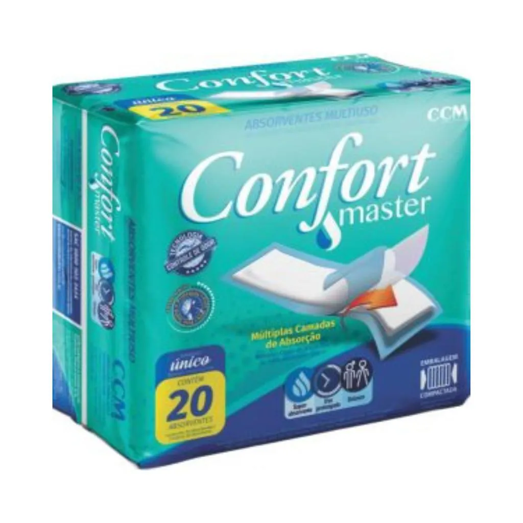 Absorvente Geriatrico Confort Master Pacote C/20 Unidades Kit com 10 Pacotes