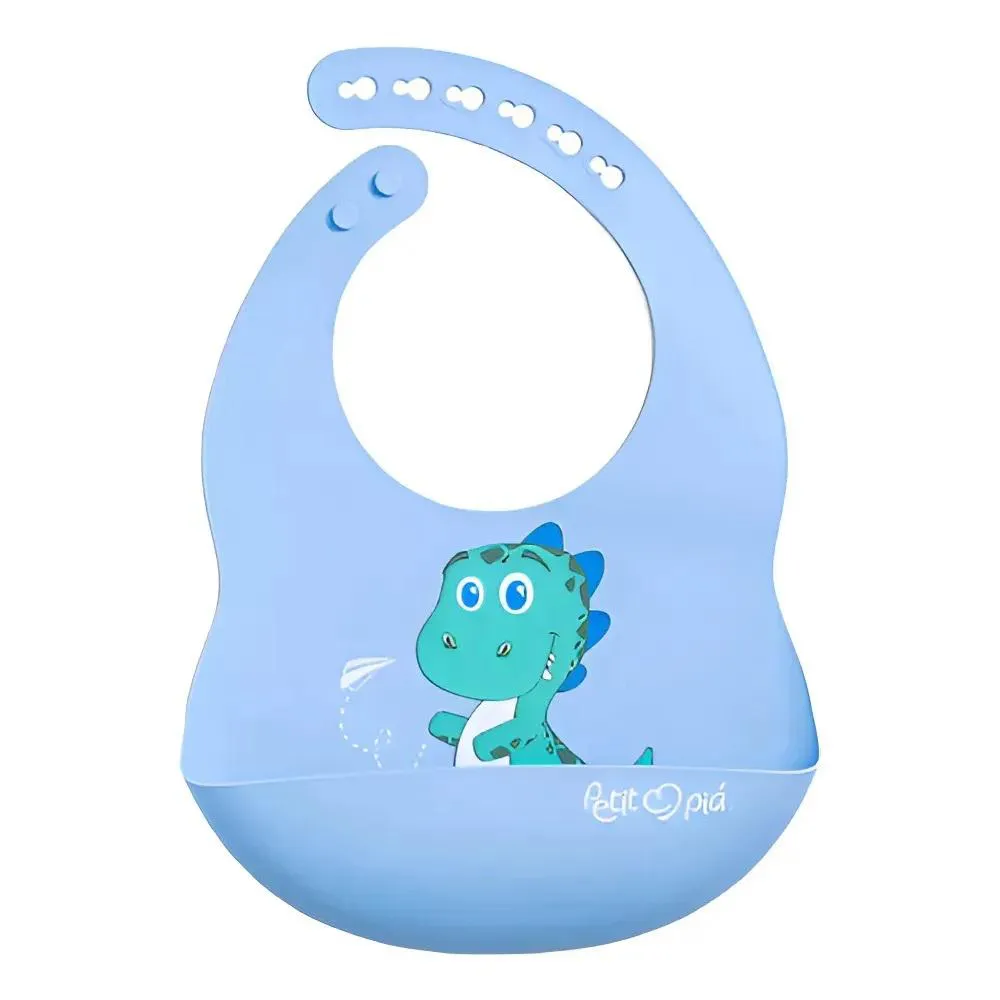 Babador Silicone Cata Migalhas Dinossauro Petit Pia