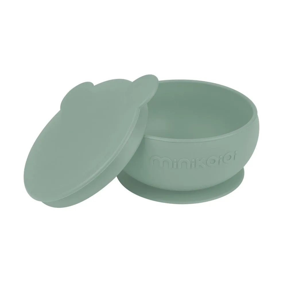 Tigela Urso de Silicone Bowly 450Ml River Green - Minikoioi