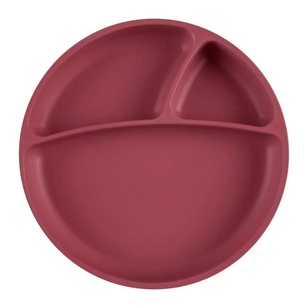 Prato Infantil de Silicone com Divisórias e Sucção Portions Velvet Rose - Minikoioi