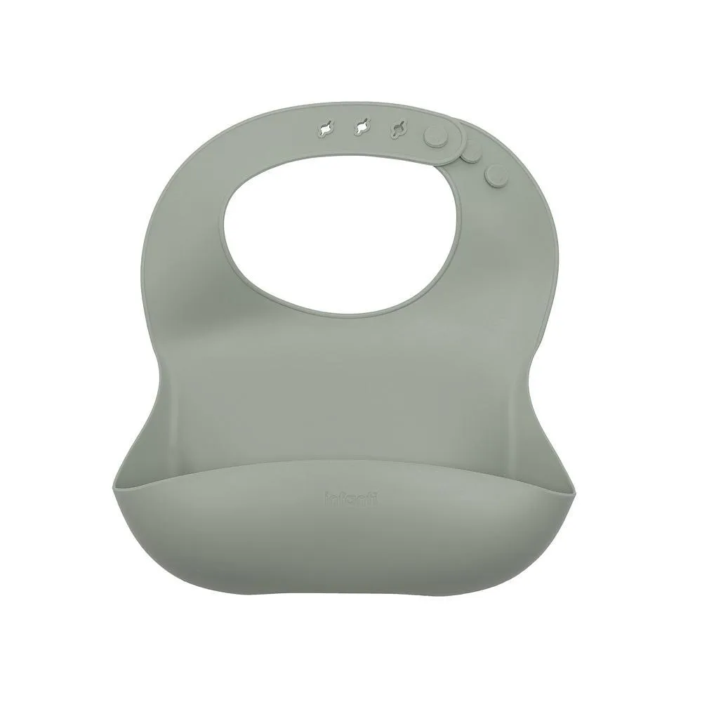 Babador de Silicone com Pega Migalhas Piccolo Verde - Infanti