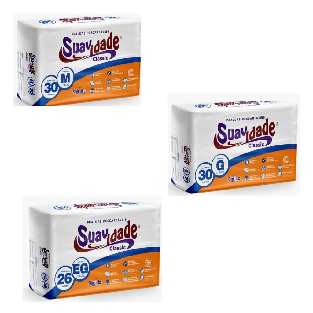 Fralda Suavidade Classic Economica Eg com 26 Unidades