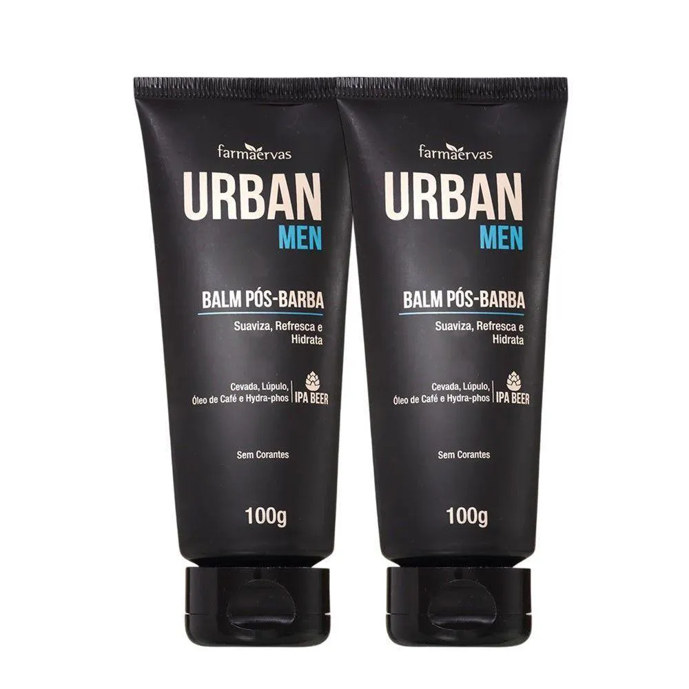 Kit 2 Balm Pós Barba Loção Creme Hidratante Facial Ipa Beer 100G Urban Men Farmaervas