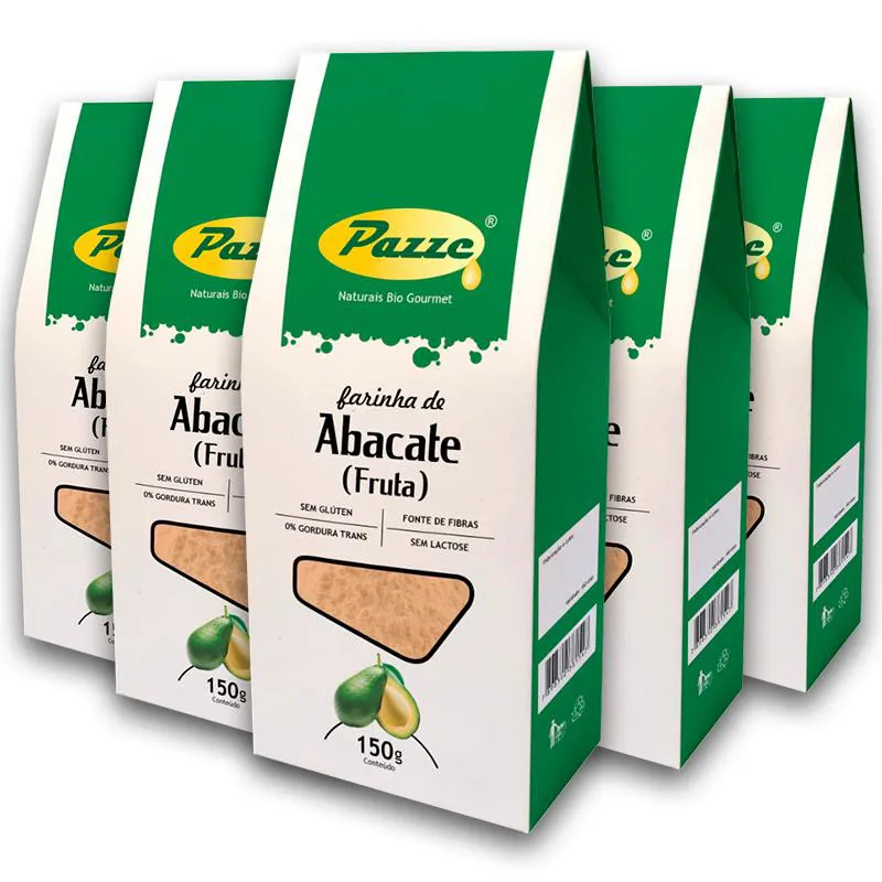 Kit 5 Farinha de Abacate Pazze 150 Gramas