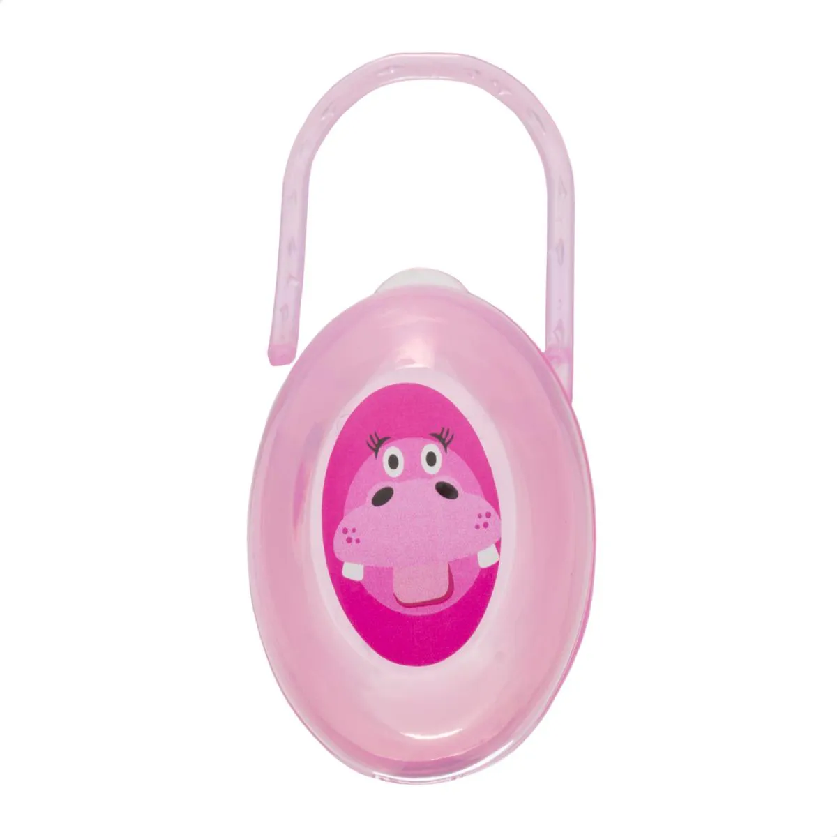 Porta Chupeta Rosa Hipopótamo Livre de Bpa - Ninet