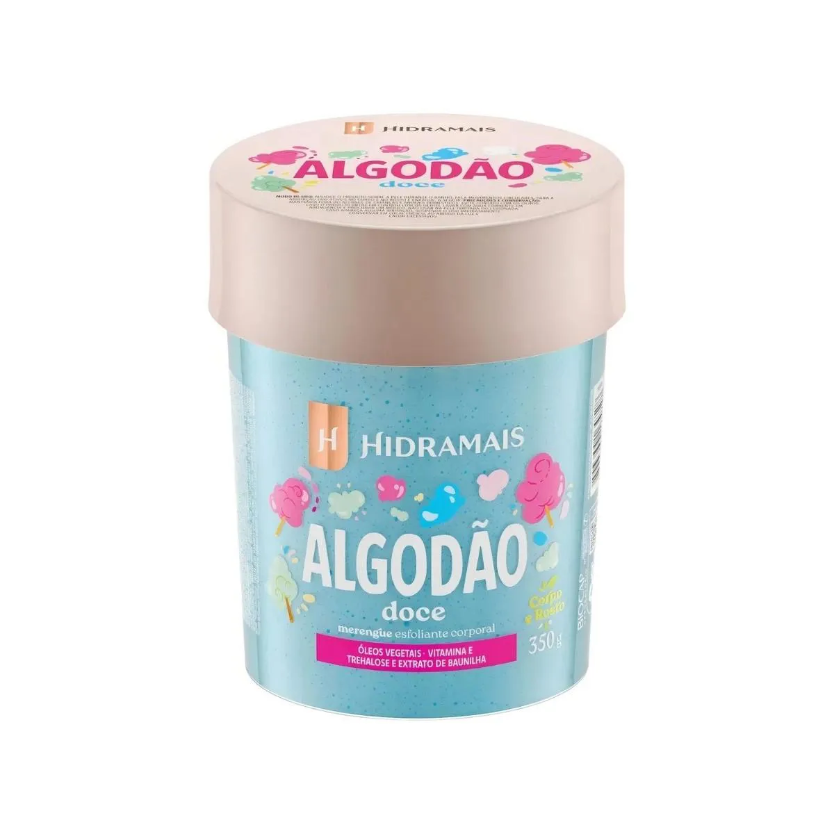 Esfoliante Corporal Hidramais Algodão Doce - Merengue Cremoso, Hidratante e Suave - 350G