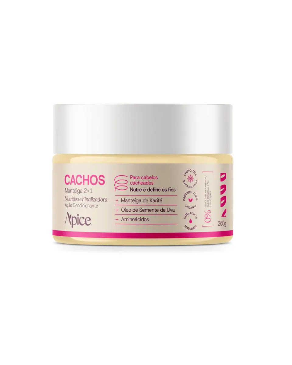 Manteiga 2X1 Nutritiva e Finalizadora Cachos 260G Apice