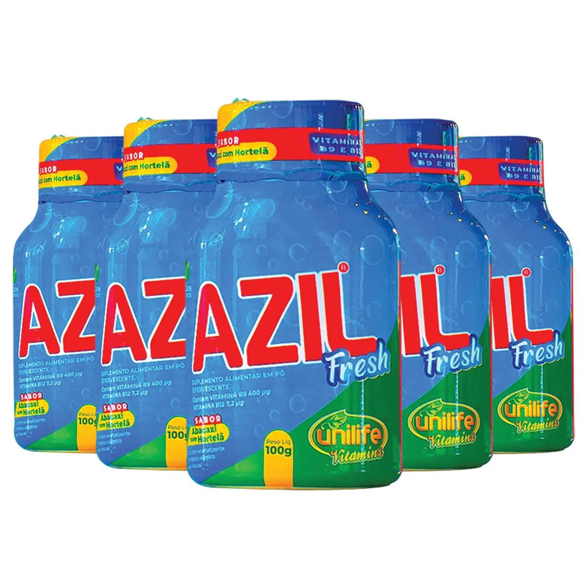 Kit 5 Azil Fresh Unilife Abacaxi e Hortelã 100G