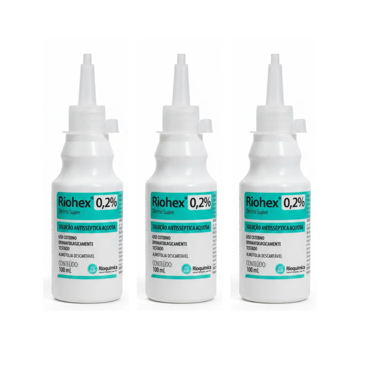 Kit 3 X Riohex 0,2% Solução Aquosa Dermo Suave 100Ml