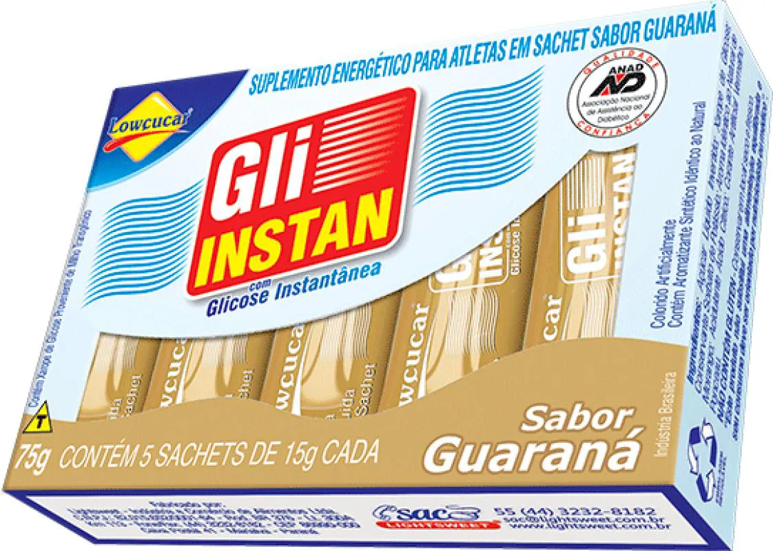 Gli-Instan Açúcar Liquido Glicose Instantânea - 5 Sachês 15G Guaraná