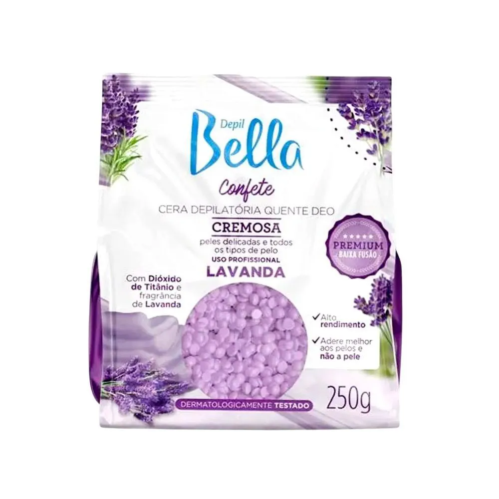 Cera Depilatória Depil Bella Confete Lavanda Hidratação 250G