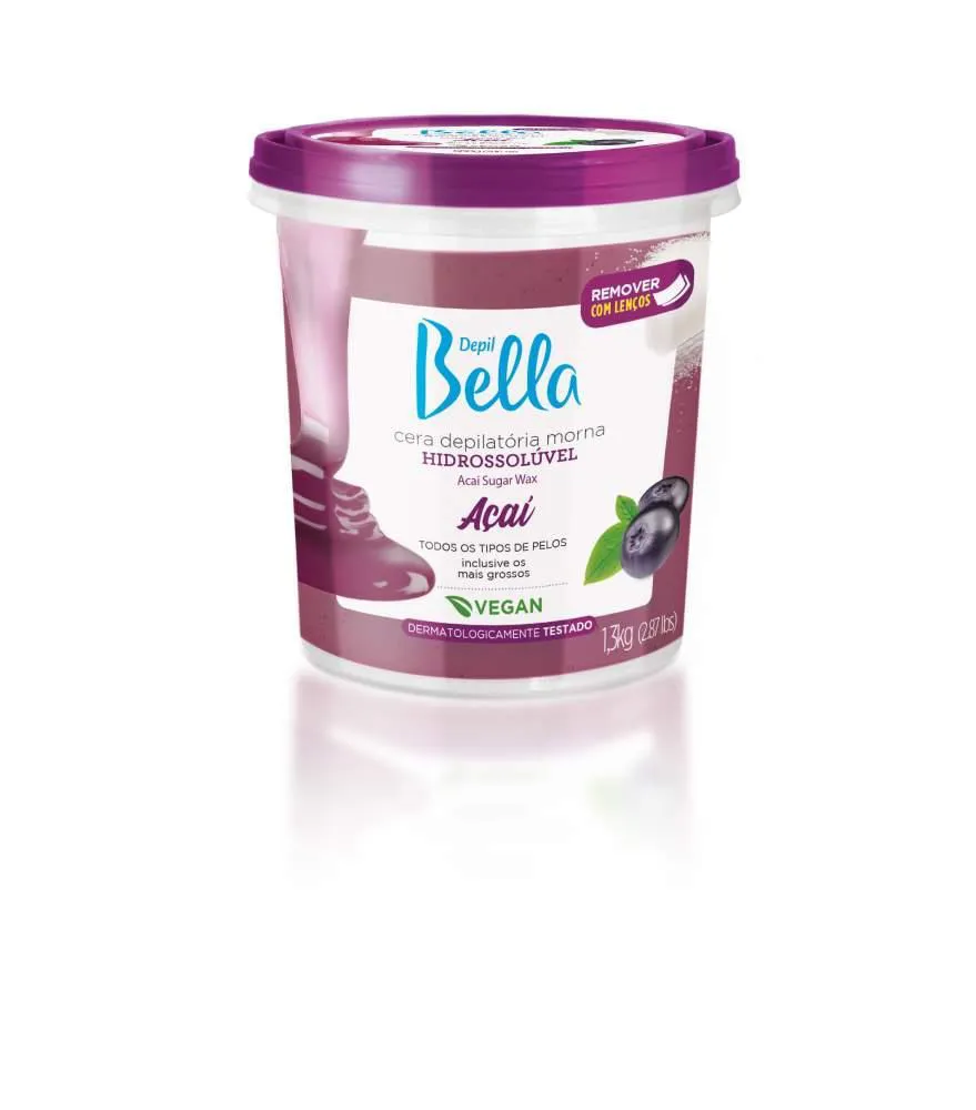 Depil Bella Cera Depilatória Morna Hidrossolúvel Açai 1300G