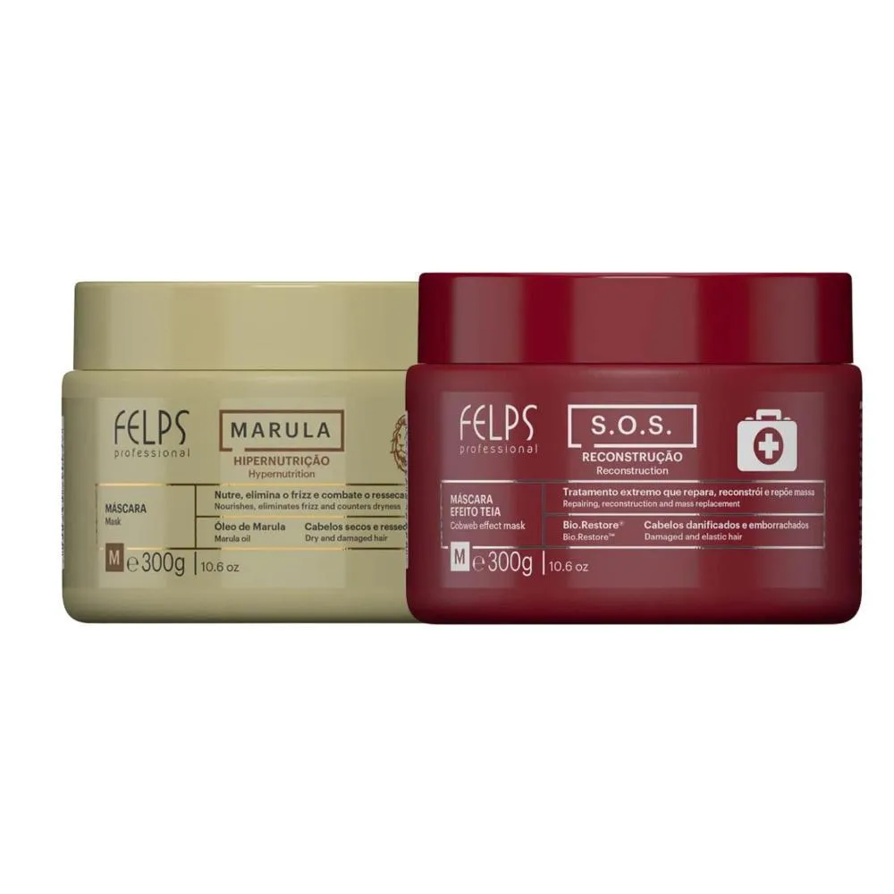 Kit Felps Cronograma Nutriforce (S.o.s + Marula 2 X 300 G)