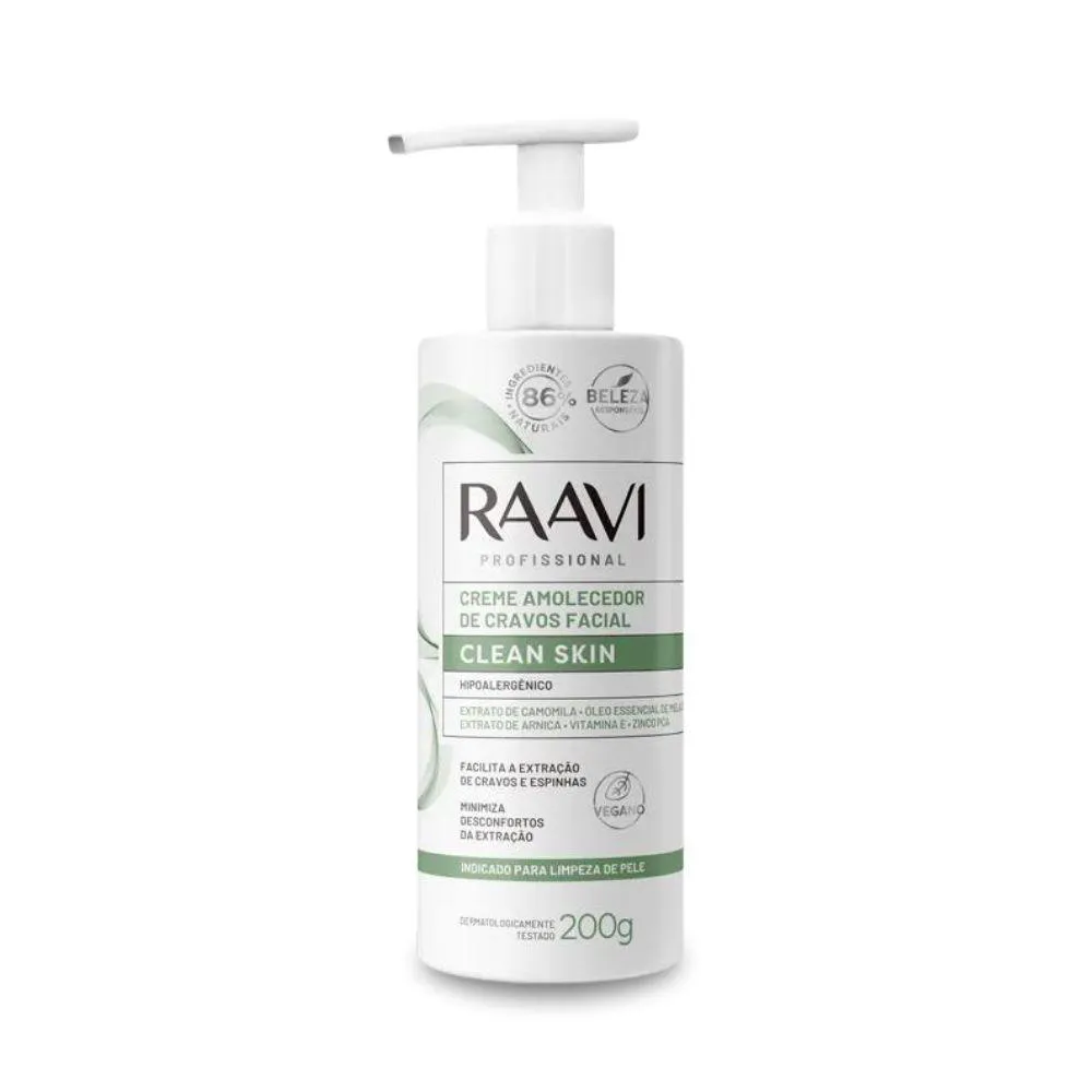 Raavi Clean Skin Creme Amolecedor de Cravos Facial 200 G