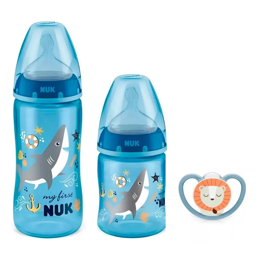 Kit 2 Mamadeiras My First + Chupeta +6Meses Nuk