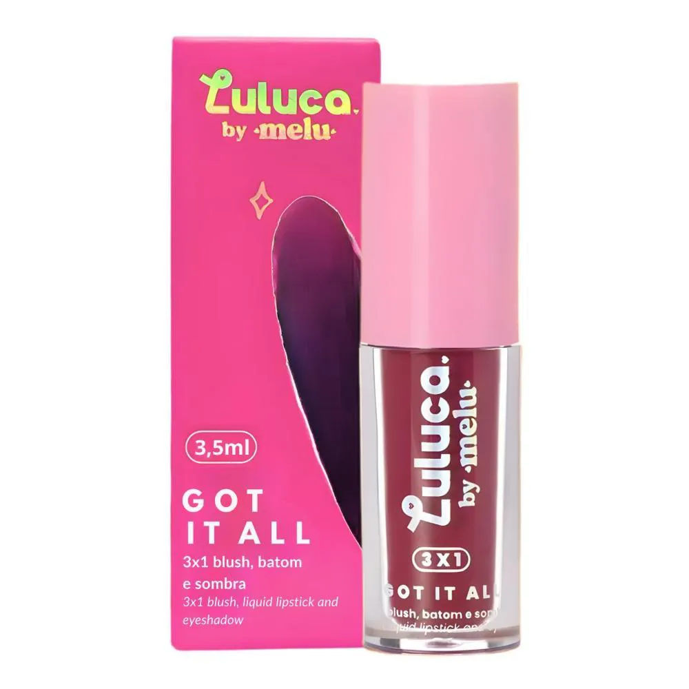 Batom, Blush e Sombra 3X1 Luluca By Melu Got It All Baddie Rr-M1007-5