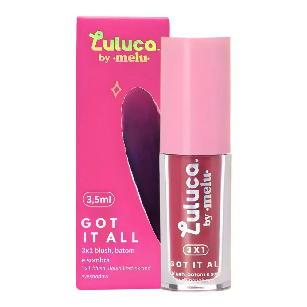 Batom, Blush e Sombra 3X1 Luluca By Melu Got It All Kinda Slay Rr-M1007-4