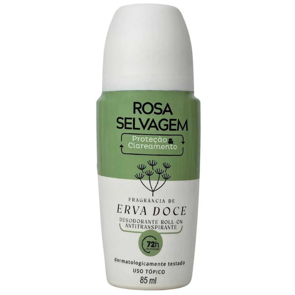 Desodorante Roll-On Proteção e Clareador Erva Doce 72H Rosa Selvagem 85Ml