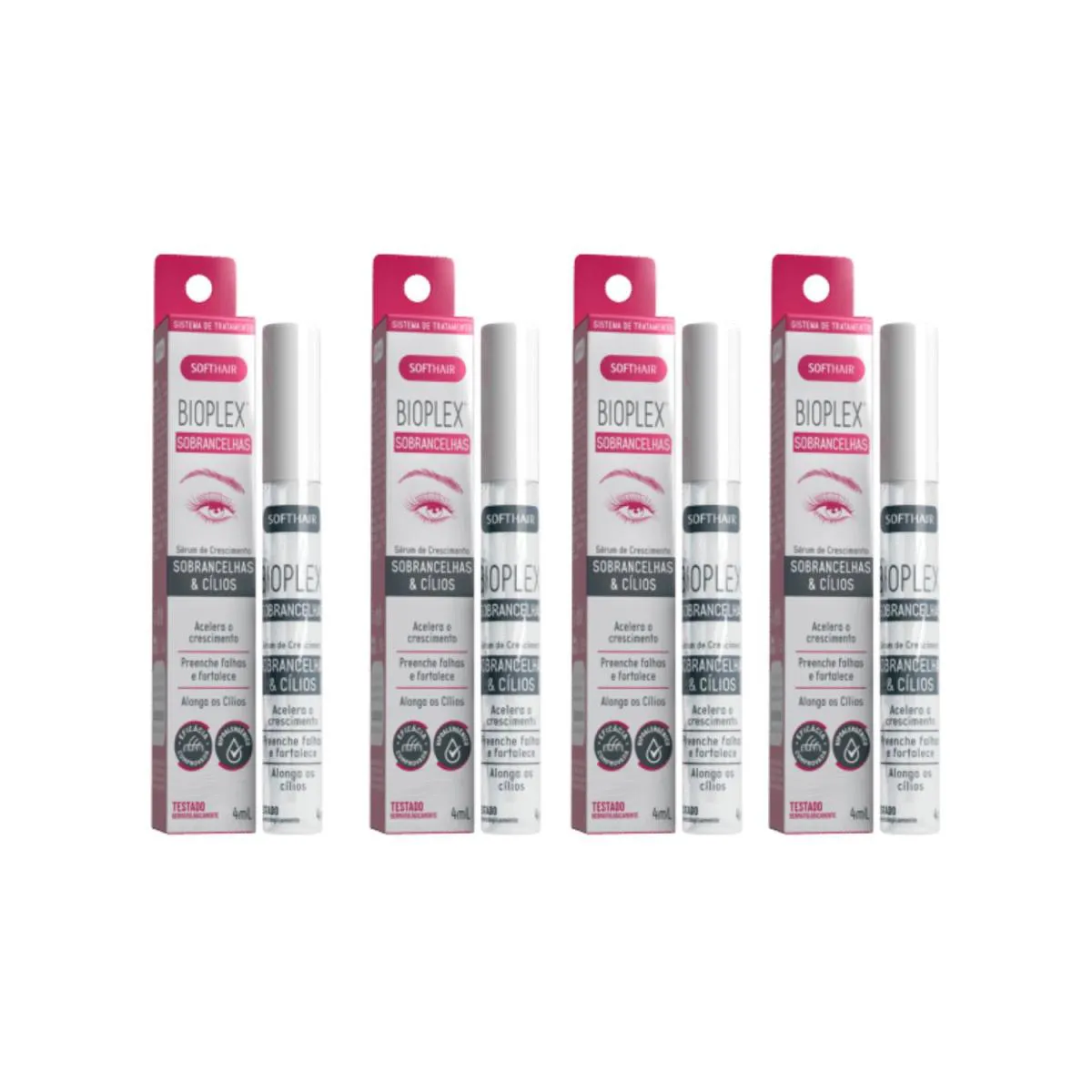 4 Serum Cilios e Sobrancelha Crescimento Fortalecimento Fios