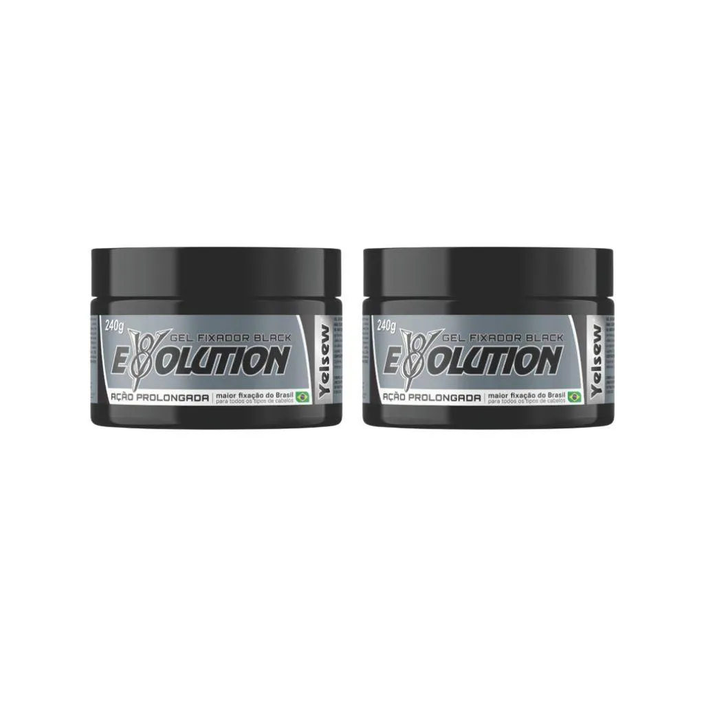 Gel Fixador Yelsew Evolution Black 240G - Kit C/ 2Un