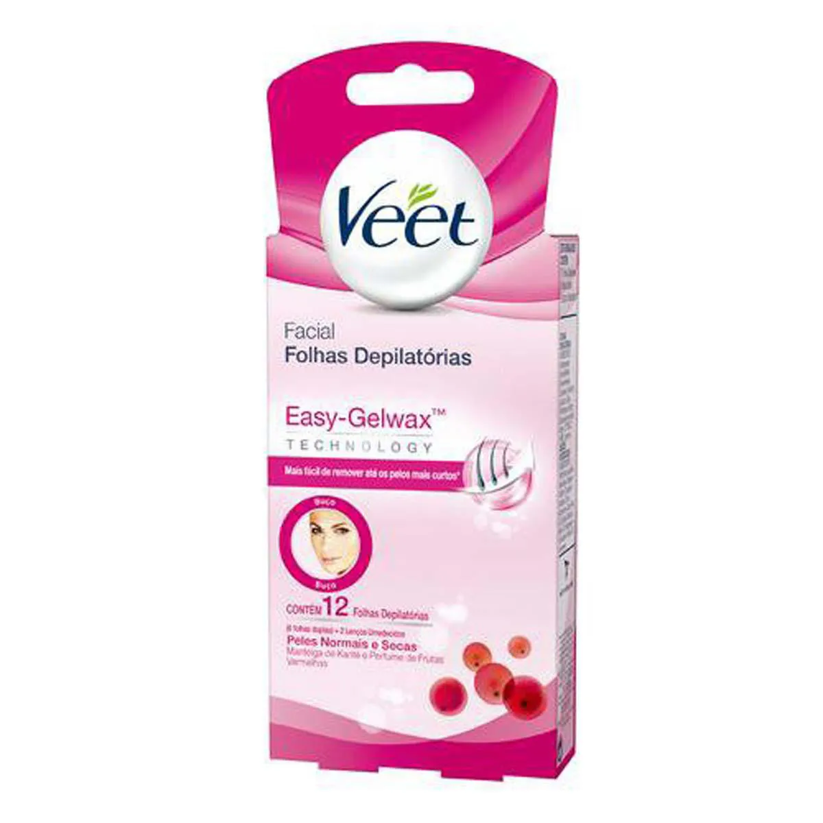 Folha Depilatória Facial Veet Easy-Gelwax 12 folhas
